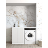 Otti Bondi Laundry Cabinet 1300mm White / Cloudy Carrara Top LA-1300-BOW-CA