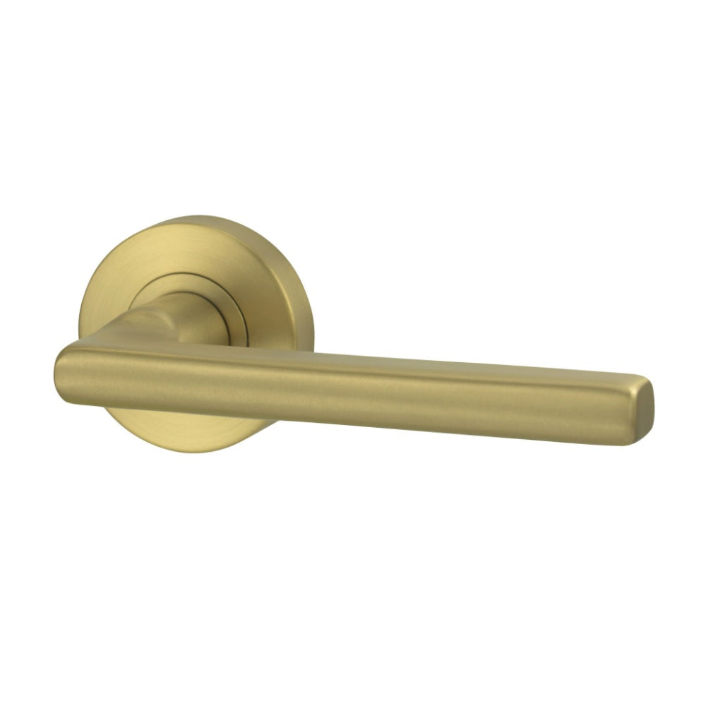 Lockwood Vivid Lever V4 Passage Set with Latch Satin Brass VIV1/V4SBPVD