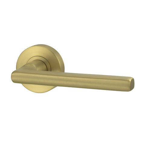 Lockwood Vivid Lever V4 Passage Set with Latch Satin Brass VIV1/V4SBPVD