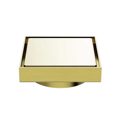 Nero Square Tile Insert Floor Waste 130mm (100mm Outlet) Brushed Gold NRFW008BG