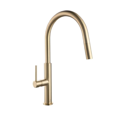 Vito Bertoni Alfie Sink Mixer Gooseneck Pull-Out Save Mode Brass 85973