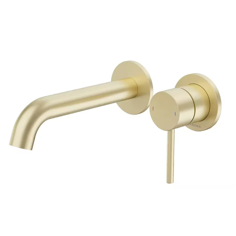 Caroma Liano II Wall Basin / Bath 175mm (Trim Kit Only)- 2 x Round Cover Plates - Lead Free Brushed Brass 96348BB6AF