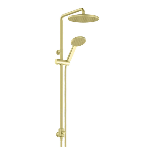 Greens Glide Rainboost Twin Rail Shower PVD Brushed Brass 18290BB