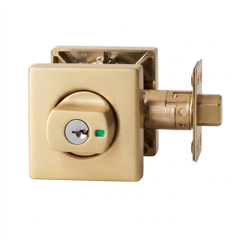 Lockwood Paradigm Deadbolt Square Rose Universal Pack Satin Brass 005/B2SBPVDDP