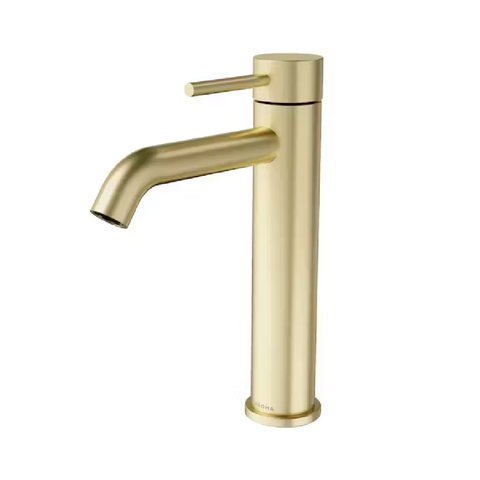 Caroma Liano II Mid Tower Basin Mixer Lead Free Brushed Brass 96342BB6AF