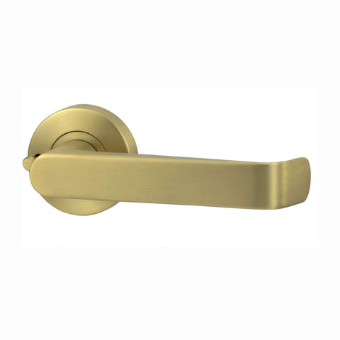Lockwood Vivid Lever V1 Privacy Set with Latch Satin Brass VIV2/V1SBPVD