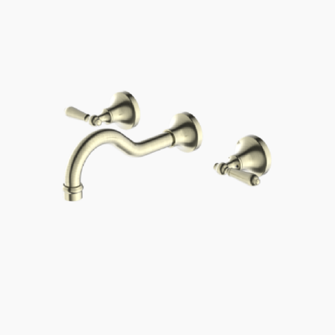 Nero York Wall Basin Set w/Metal Lever Aged Brass NR692107A02AB