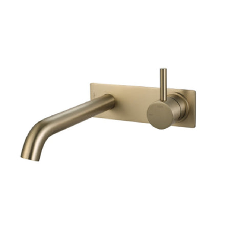 Vito Bertoni Wish2 Wall Basin/Bath Set Fixed 220mm w/ Backplate Trim Kit Brass TK242211