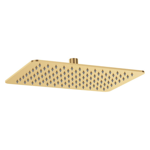 Fienza Koko Rectangular 300x200mm Shower Head Urban Brass 411129UB