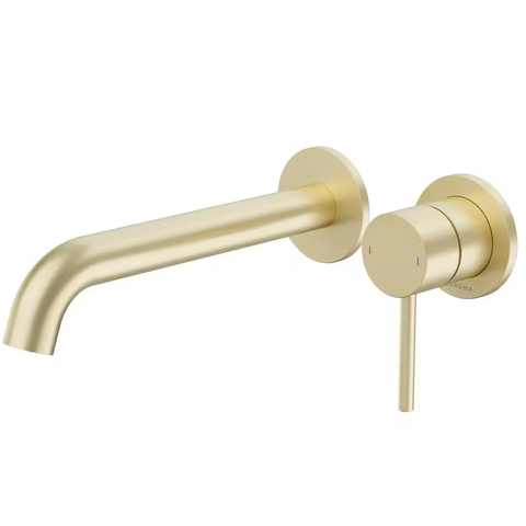 Caroma Liano II Wall Basin / Bath 210mm (Trim Kit Only)- 2 x Round Cover Plates -Lead Free Brushed Brass 96356BB6AF