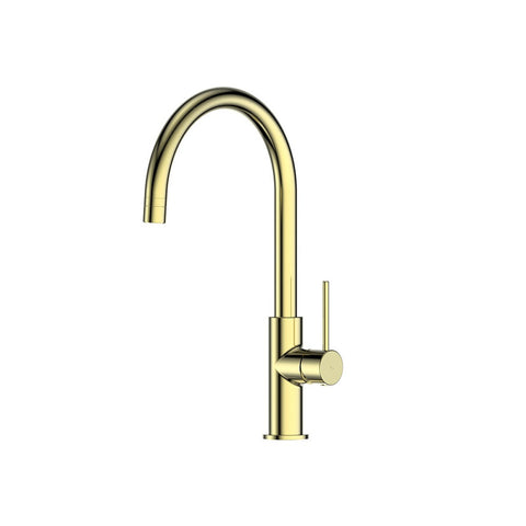 Greens Maci Gooseneck Sink Mixer PVD Brushed Brass 21202546