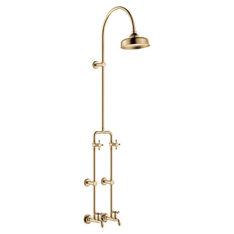 Fienza Lillian Exposed Rail Shower & Bath Set Urban Brass 455122UB