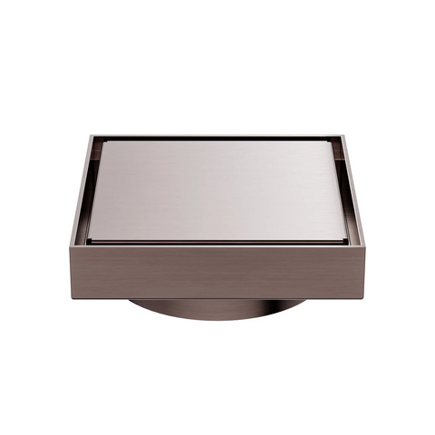 Nero Square Tile Insert Floor Waste 130mm (100mm Outlet) Brushed Bronze NRFW008BZ