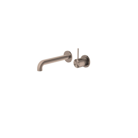 Nero Mecca Wall Basin/Bath Mixer Separate Back Plate Handle Up 230mm Brushed Bronze NR221910D230BZ