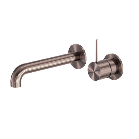 Nero Mecca Wall Basin / Bath Set 185mm (Separate Plates) Handle Up Trim Kits Only Brushed Bronze NR221910D185TBZ