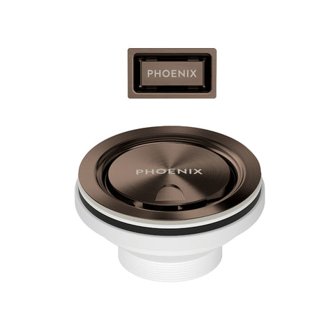 Phoenix Covered Sink Basket Waste & Overflow 50mm Brushed Bronze 340-8584-24
