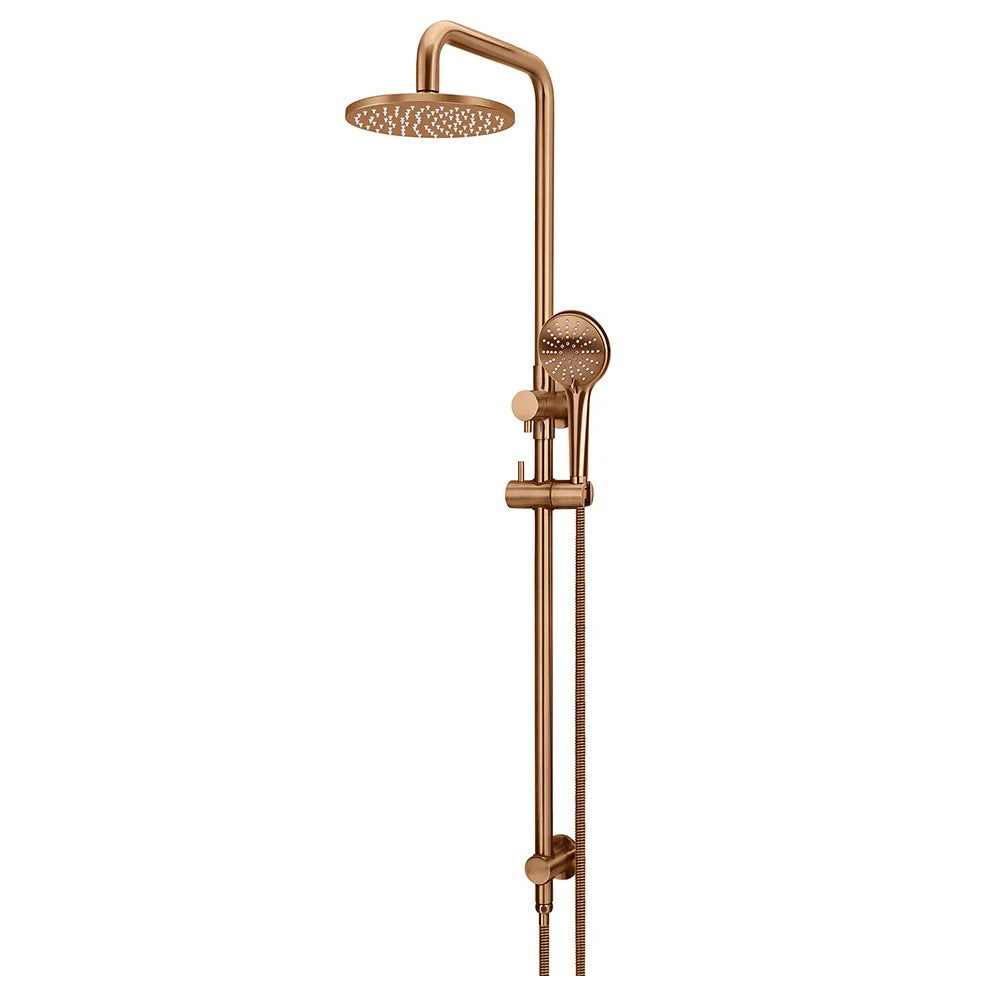 Meir Round Combination Shower Rail 200mm Rose Three Function Lustre Bronze MZ0704-PVDBZ