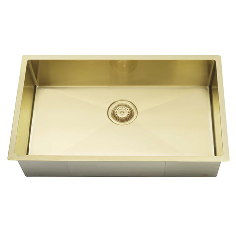 Meir Kitchen Sink Single Bowl 760x440mm PVD Brushed Bronze Gold MKSP-S760440-PVDBB