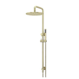 Meir Round Combination Shower Rail, 300mm Rose, Single Function Hand Shower PVD Tiger Bronze MZ0706-R-PVDBB