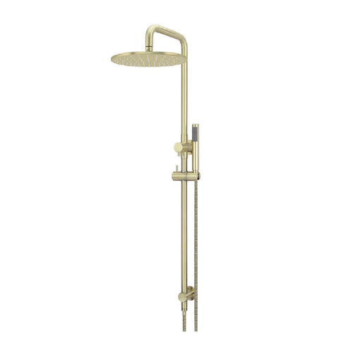 Meir Round Combination Shower Rail, 300mm Rose, Single Function Hand Shower PVD Tiger Bronze MZ0706-R-PVDBB