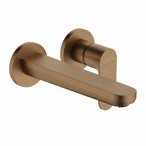 Hansgrohe Rebris S 2H Wall-Mounted Basin Mixer 20.5cm Lead Free Brushed Bronze 72528143