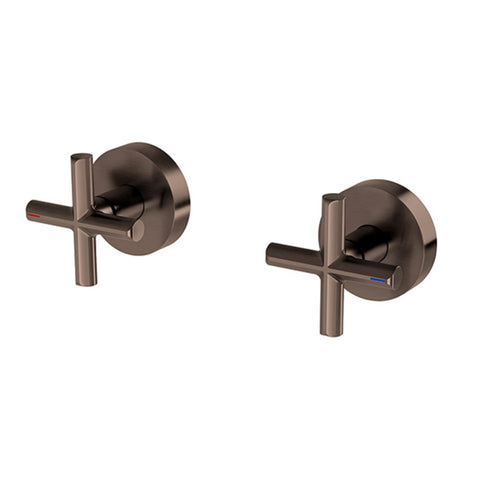 Phoenix Vivid Slimline Plus Wall Top Assemblies 15mm Extended Spindles Brushed Bronze 119-0670-24-1