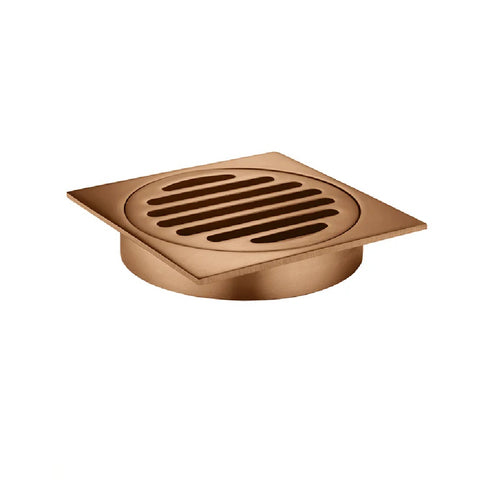 Meir Square Floor Grate Shower Drain 100mm outlet Lustre Bronze MP06-100-PVDBZ