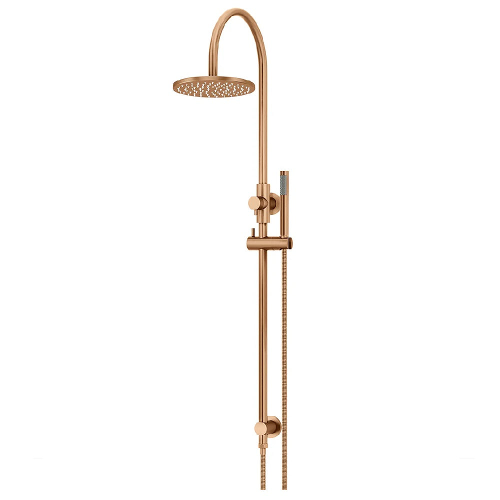 Meir Round Overhead Shower 200mm Set Single Function Hand Shower Lustre Bronze MZ0904-R-PVDBZ