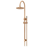 Meir Round Overhead Shower 200mm Set Single Function Hand Shower Lustre Bronze MZ0904-R-PVDBZ