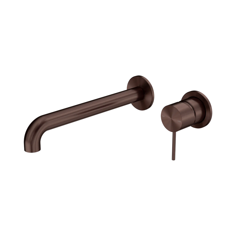 Nero Mecca Wall Basin/Bath Mixer Set 230mm Spout Trim Kit Only Separate Plates Rome Bronze NR221910C230TRB