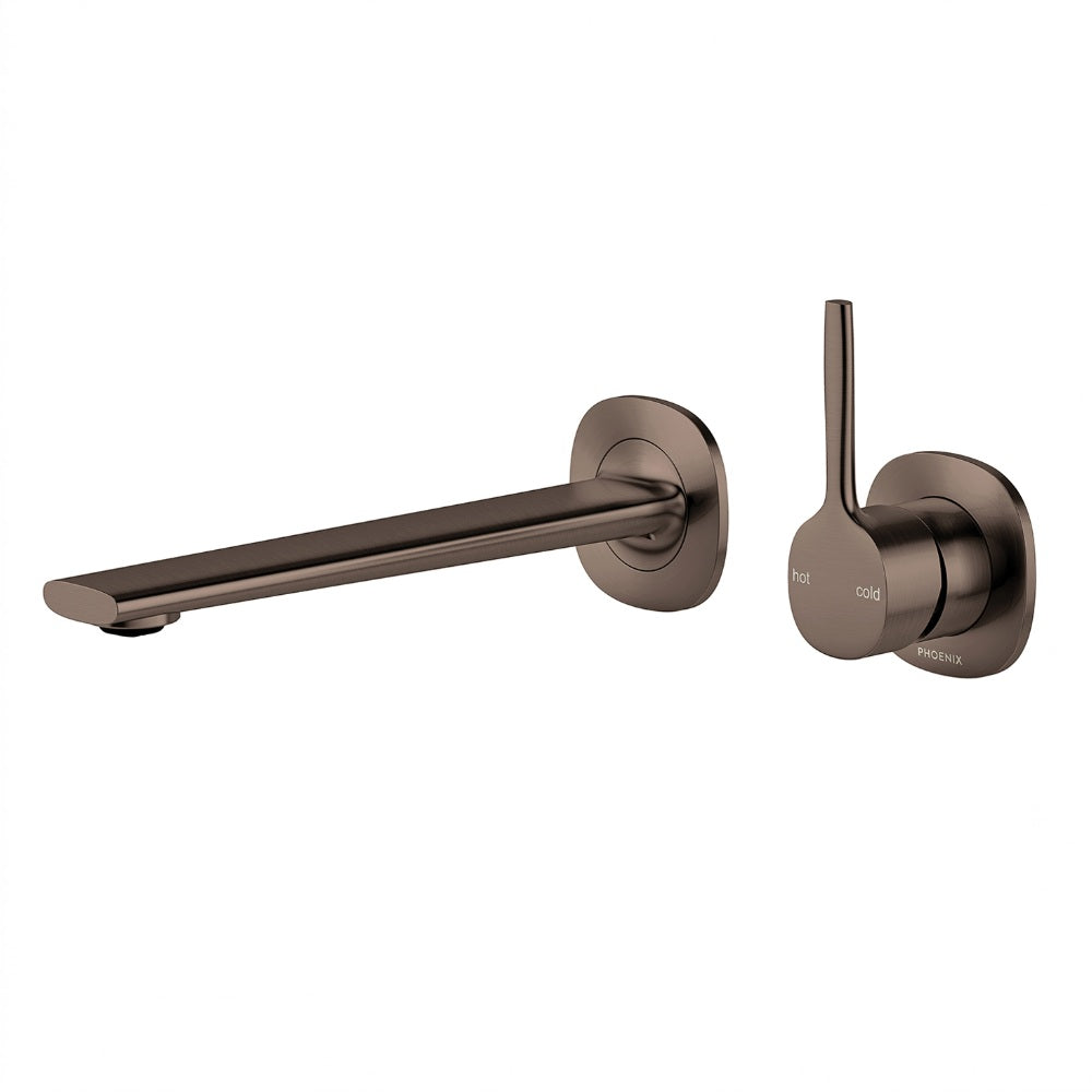 Phoenix Vask SwitchMix Wall Basin / Bath Mixer Set 200mm Pin Up Brushed Bronze 139-2820-24-1