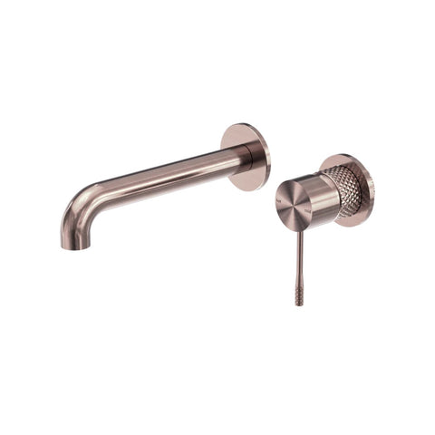 Nero Opal Wall Basin/Bath Mixer 260mm Spout Separate Back Plate Brushed Bronze NR251907B260BZ