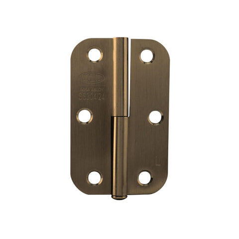 Lockwood Left Hand Lift Off Radius 90 x 60 mm x 1.5 mm Hinge Bz PVD (Pack of 2) Satin Bronze VIVLLR/BZPVD