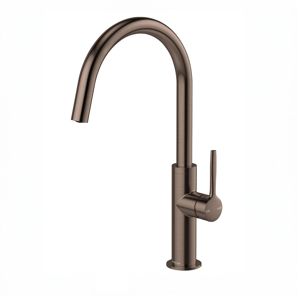 Phoenix Vask Sink Mixer 190mm Gooseneck Brushed Bronze 139-7330-24-1