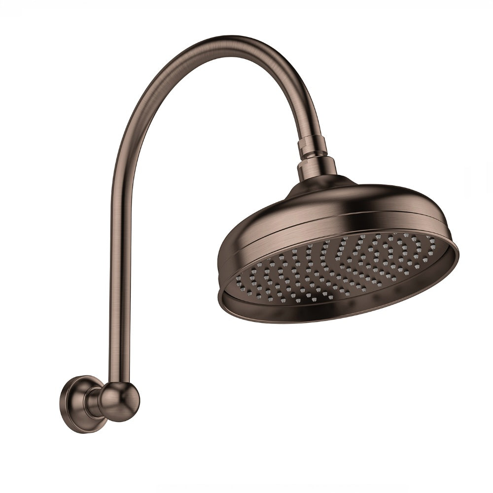 Phoenix Cromford High-Rise Shower Arm & Rose 210mm Brushed Bronze 134-5302-24