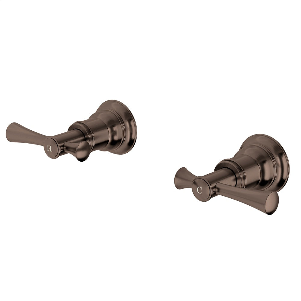 Phoenix Cromford Wall Top Assemblies 15mm Extended Spindles Brushed Bronze 134-0670-24-1