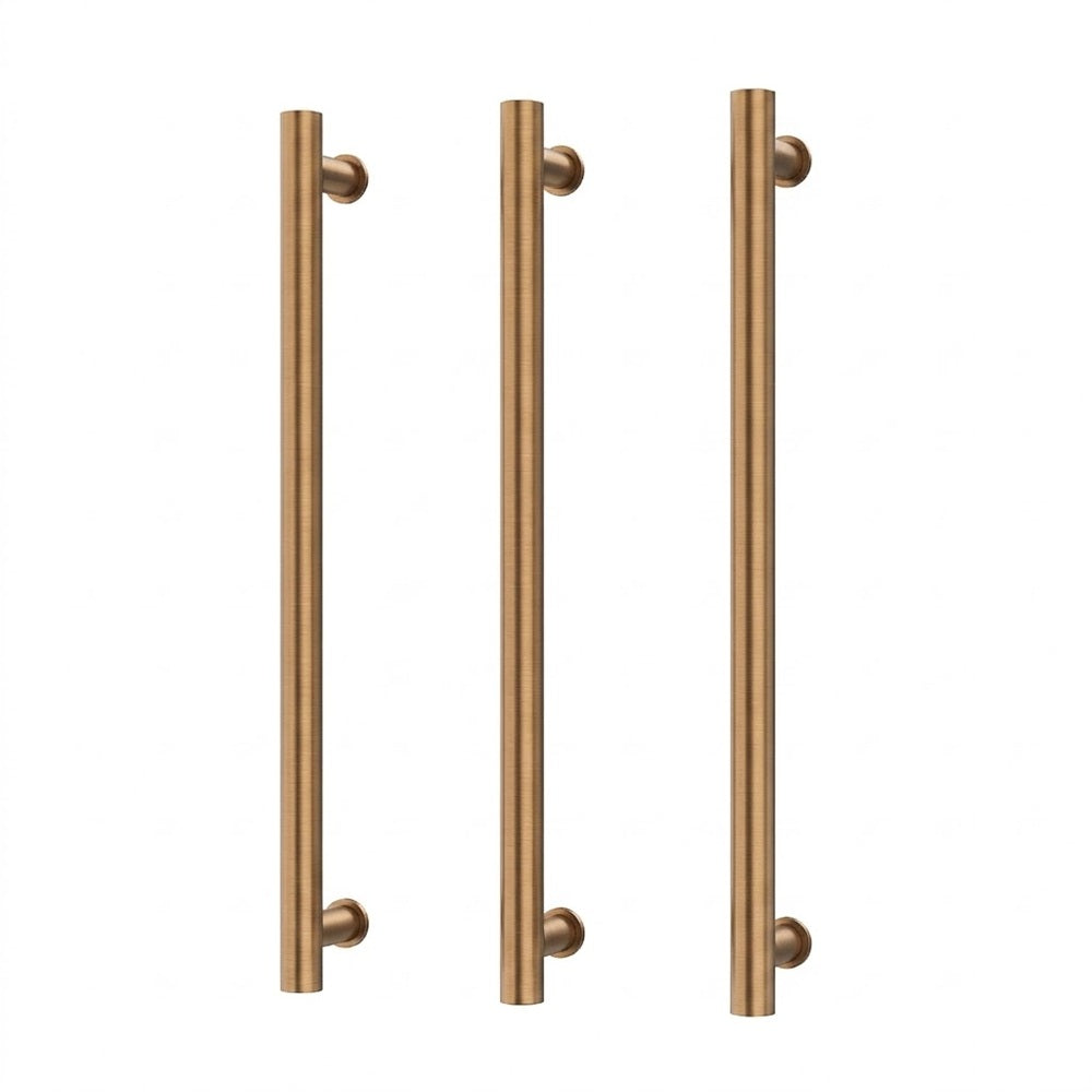 Phoenix Heated Triple Towel Rail Round 800mm Brushed Bronze 650-8763-24