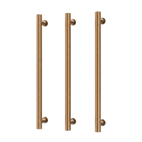 Phoenix Heated Triple Towel Rail Round 800mm Brushed Bronze 650-8763-24
