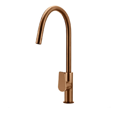Meir Round Piccola Pull Out Kitchen Mixer Tap - Paddle Handle Lustre Bronze MK17PD-PVDBZ