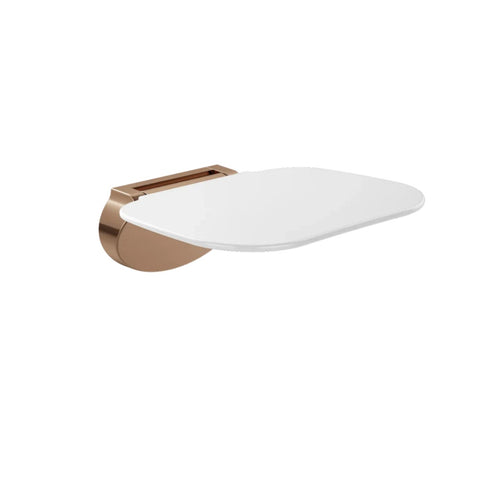 Meir Folding Up Shower Seat UF Material Supports 200Kg Slow Descent Lustre Bronze MCR-SEAT-PVDBZ