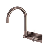 Nero Mecca Wall Basin / Bath Set Gooseneck Swivel Spout Handle Up Trim Kits Only Brushed Bronze NR221910PTBZ