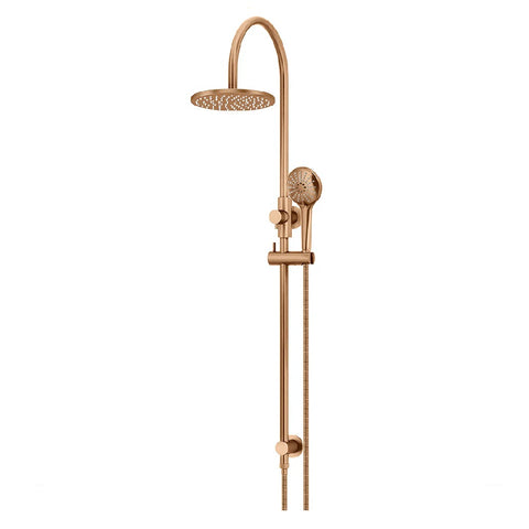 Meir Round Overhead Shower Rail 200mm Three Function Lustre Bronze MZ0904-PVDBZ