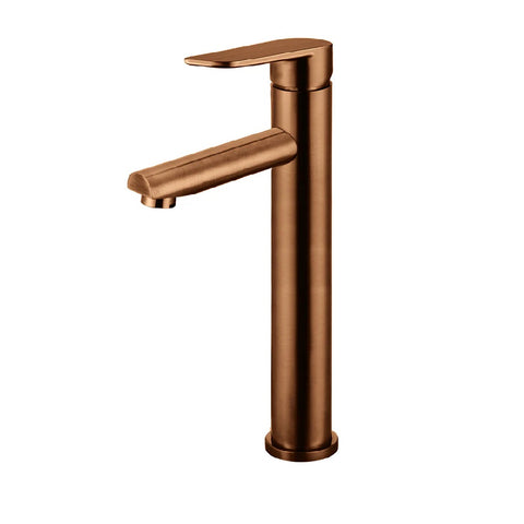 Meir Round Tall Basin Mixer- Paddle Handle Lustre Bronze MB04PD-R2-PVDBZ