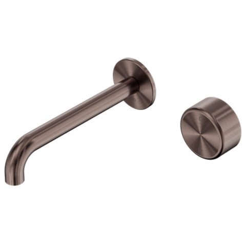 Nero Serenity Progressive Wall Basin Mixer 160mm Spout w/ Metal Handle Brushed Bronze 24E066BZ