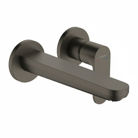 Hansgrohe Rebris S 2H Wall-Mounted Basin Mixer 20.5cm Lead Free Brushed Black Chrome 72528343