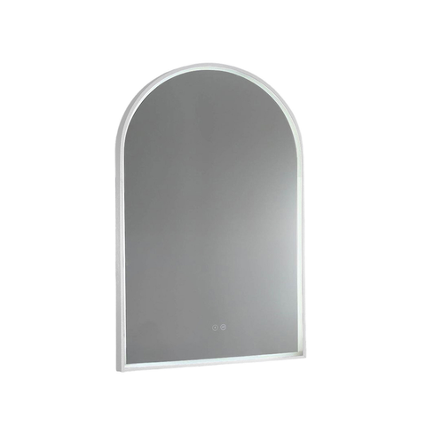 Remer Arch Mirror LED 700 x 1000mm with Brushed Nickel Frame GAR70D-BN