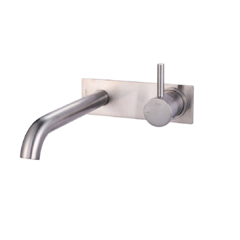 Vito Bertoni Wish2 Wall Basin/Bath Set Fixed 220mm w/ Backplate Trim Kit Brushed Nickel TK241192