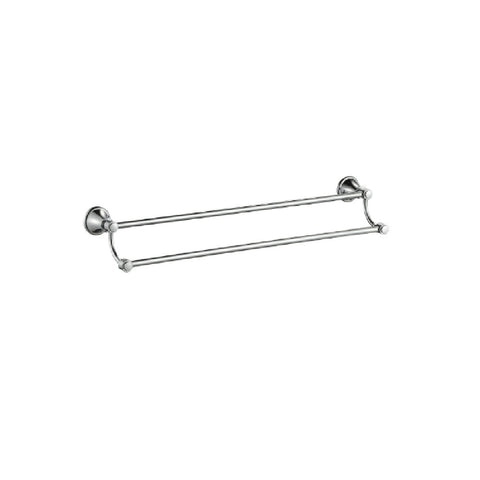 Ikon Clasico Double Towel Rail 800mm Brushed Nickel 66502-800BN