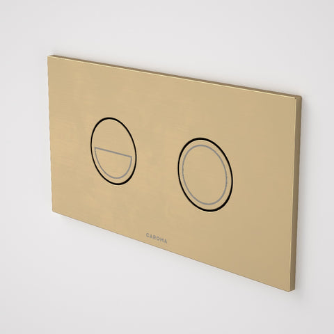 Caroma Invisi Series II Round Dual Flush Plate & Buttons Brushed Brass 237088BB