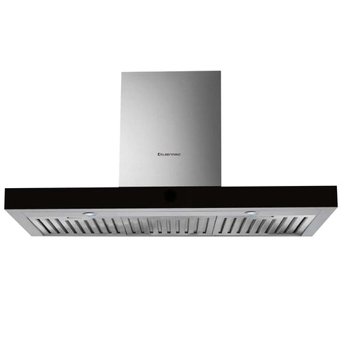 Kleenmaid Wall Mounted Canopy Rangehood 90cm Black Glass & Stainless Steel RHSCK92